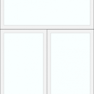 Double window with top leaf